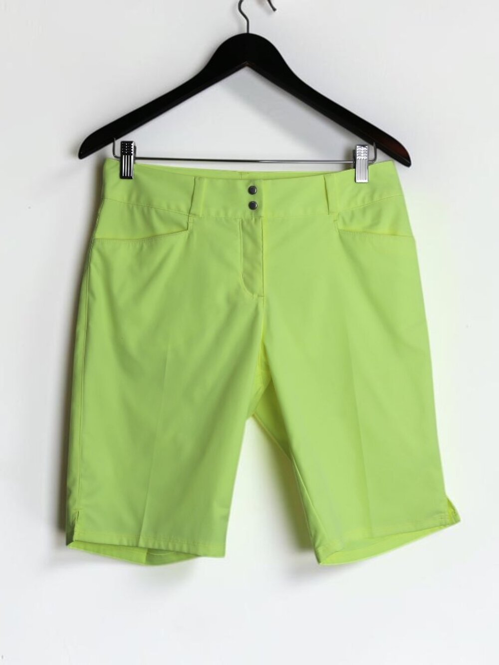 Adidas Women's Essential Bermuda Golf Shorts Lime Yellow/Green Size 4